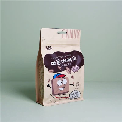 Sac d'emballage de café autoportant à fermeture éclair